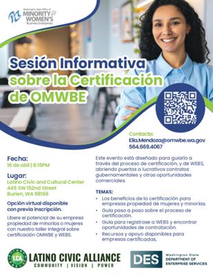 Sesión Informativa sobre la Certificación de OMWBE