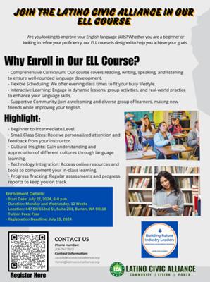 Join the Latino Civic Alliance in our ELL Course